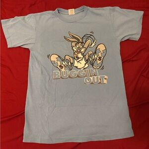 Blue Graphic T-Shirt with Cartoon Print